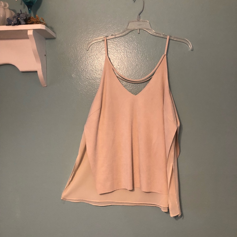 Two layer suede like tank
